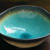 Large Sea Blue Crackle Bowl