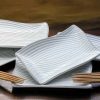 White Sushi Plate w/chopsticks