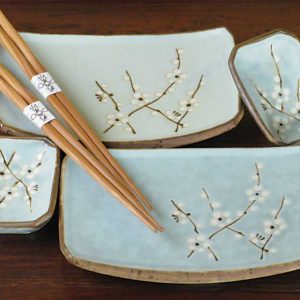 Sushi set BLUE AND WHITE SAKURA, 6 pcs, MIJ