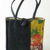 Denim Handbag w/ yellow