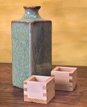 Sake Set with wooden cups