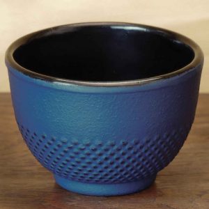 blue cast iron tea cup